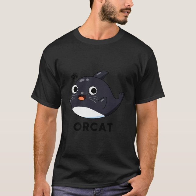 Camiseta Orcat Funny Cat Whale Pun (Anverso)