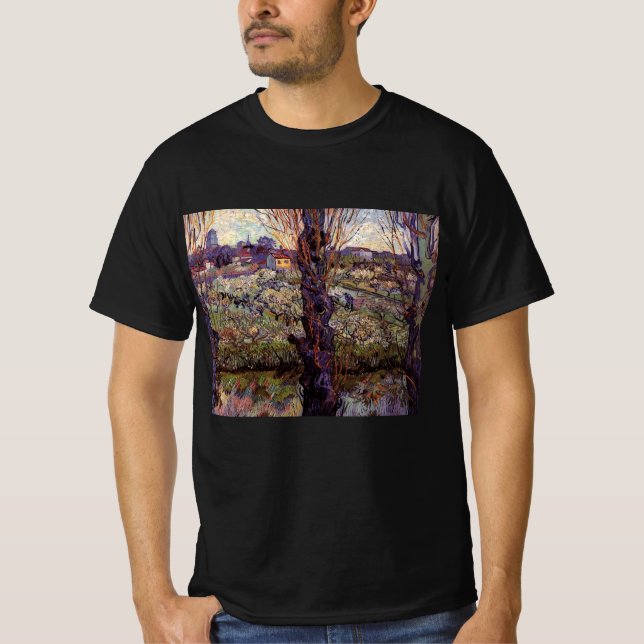 Camiseta Orchard en Blossom, Arles de Vincent van Gogh (Anverso)