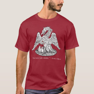 Camiseta Orden de la Garza con gotas rojas Xilografía