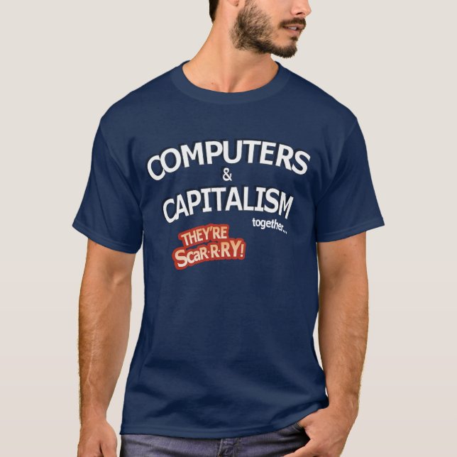 Camiseta ordenadores y capitalismo (Anverso)