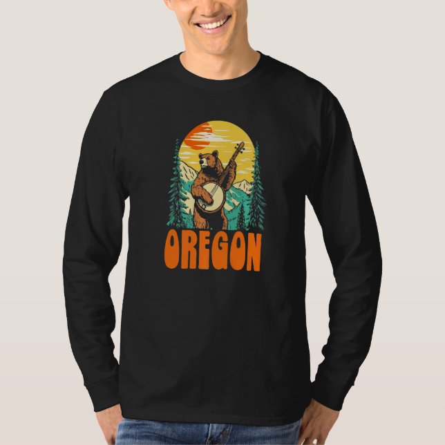 Camiseta Oregon Banjo Picking Bear Outdoor & Music (Anverso)