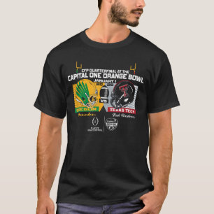 Camiseta Oregon Ducks vs Texas Tech Red Raiders CFP Naranja