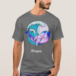 Camiseta Oregon Japonés Paint Geométrico Orca Killer Whale