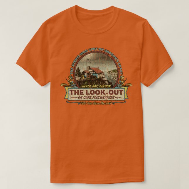 Camiseta Oregon LookOut sobre Cape Foulweather 1937 (Diseño del anverso)