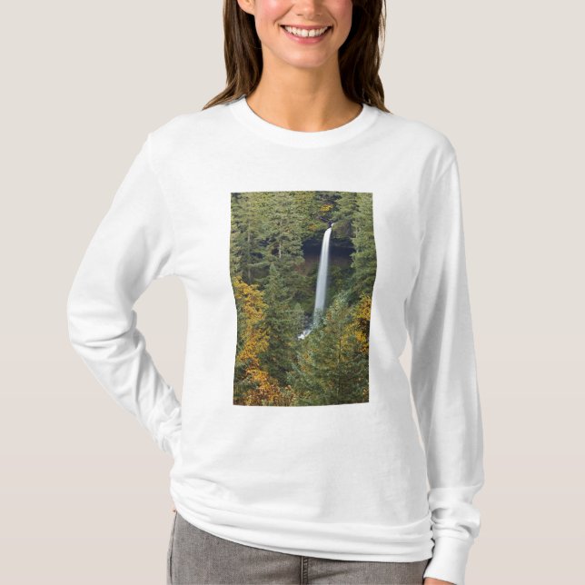 Camiseta Oregón, Parque Estatal Silver Falls, North Falls (Anverso)