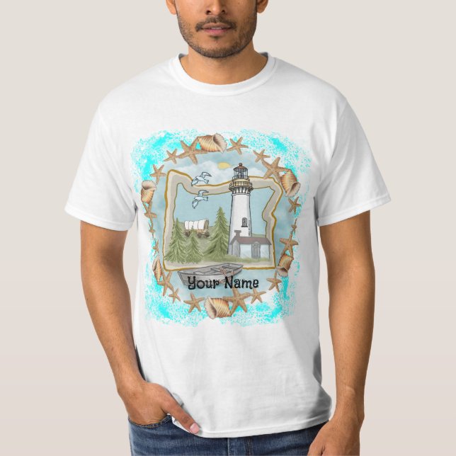 Camiseta Oregon Shells Lighthouse T-Shirt (Anverso)