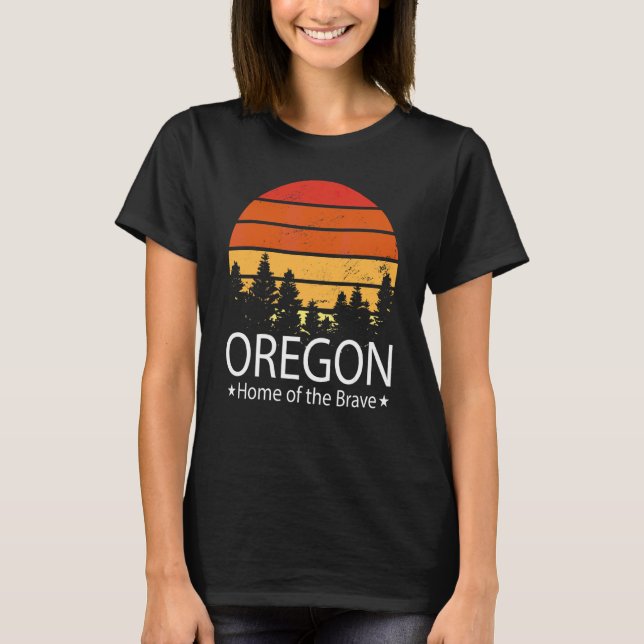 Camiseta Oregon State Home Of The Brave Oregon Love (Anverso)