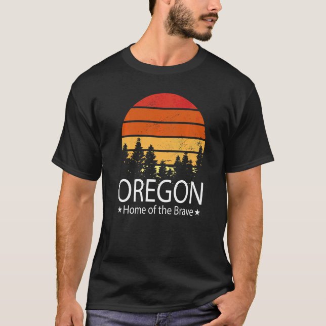 Camiseta Oregon State Home Of The Brave Oregon Love (Anverso)