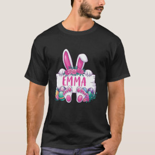 Camiseta Orejas de conejito Emma y huevos Feliz día de Pasc