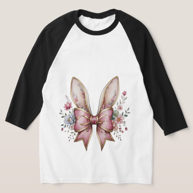 Camiseta Orejas de conejito floral con arco rosado - Elegan (Distribución)