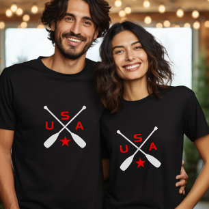 Camiseta Orejas de remo cruzadas de EE.UU. con color oscuro