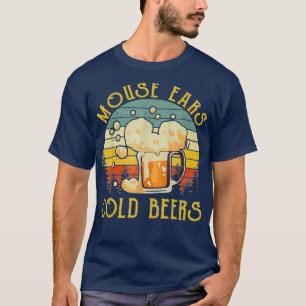 Camiseta Orejas del ratón y cervezas frías divertida vendim