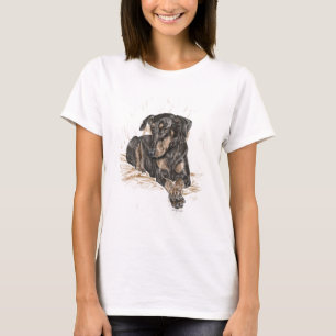 Camiseta Orejas naturales del perro Doberman