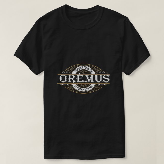 Camiseta Oremus Dominus Vobiscum Cat (Diseño del anverso)