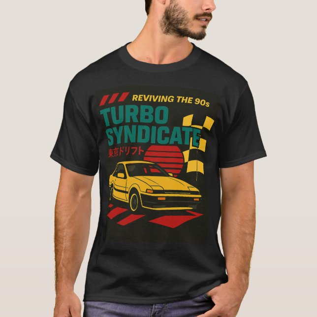 Camiseta OREXO "Turbo Syndicate AE86" T-Shirt Black (Anverso)