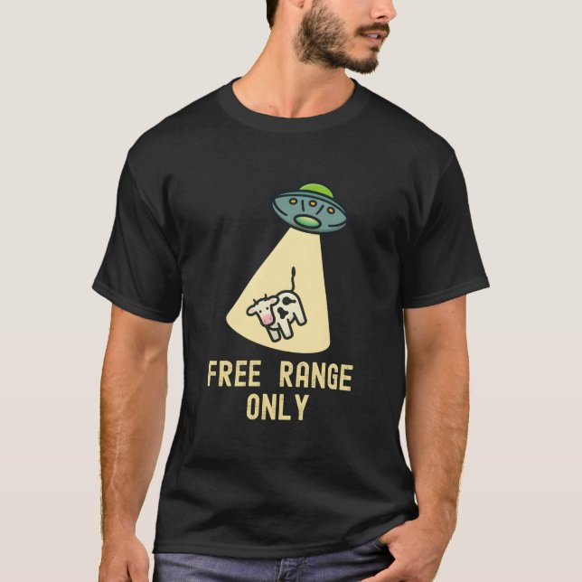 Camiseta Organic Food Ufo Alien Abduction Cow (Anverso)