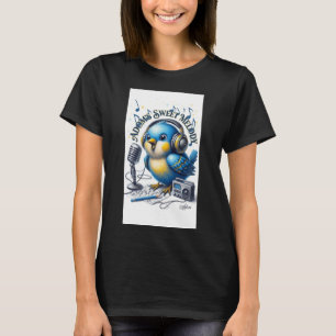Camiseta Orgánica de ADOM's Sweet Melody Pájaro Az