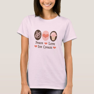 Camiseta Orgánica de Crema de Hielo de Amor Paz
