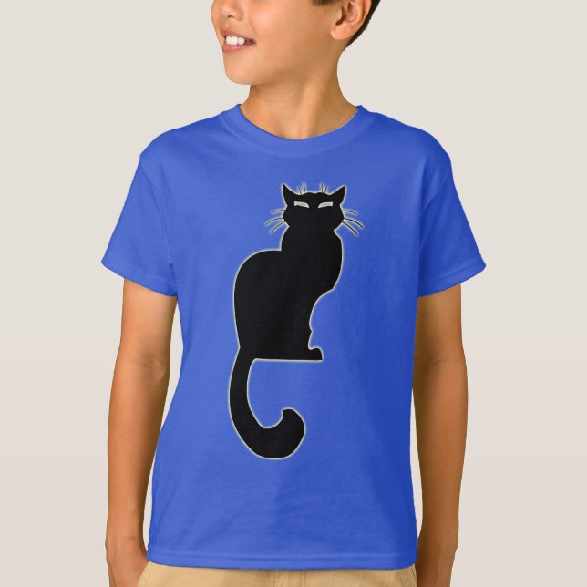 Camiseta orgánica de gato para gato de gato negro  (Anverso)