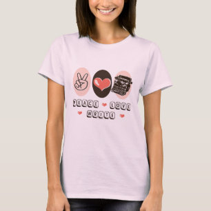 Camiseta orgánica de máquina de escribir de amor p