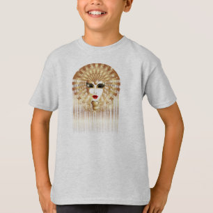 Camiseta orgánica del carnaval de la máscara de or