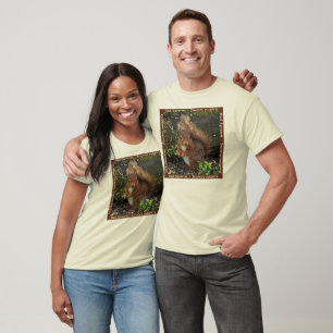 Camiseta orgánica para hombre de la ardilla roja