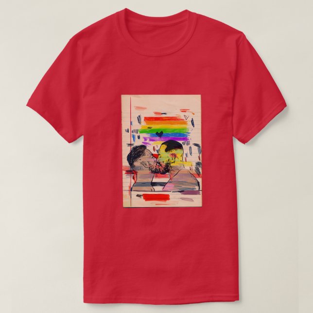 Camiseta Orgullo 2020 Dos hombres besándose (Diseño del anverso)