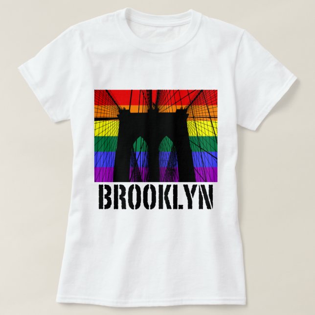 Camiseta Orgullo 2 de la silueta del puente de Brooklyn (Diseño del anverso)