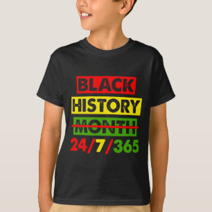 Camiseta Orgullo Afro Historia Negra 24 7 365 África Mapa B