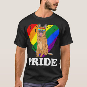 Camiseta Orgullo Alemán Stepherd LBGT con el corazón disfra
