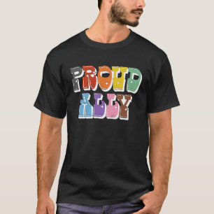 Camiseta Orgullo Aliado Gran Colorido Texto Doloroso Effe
