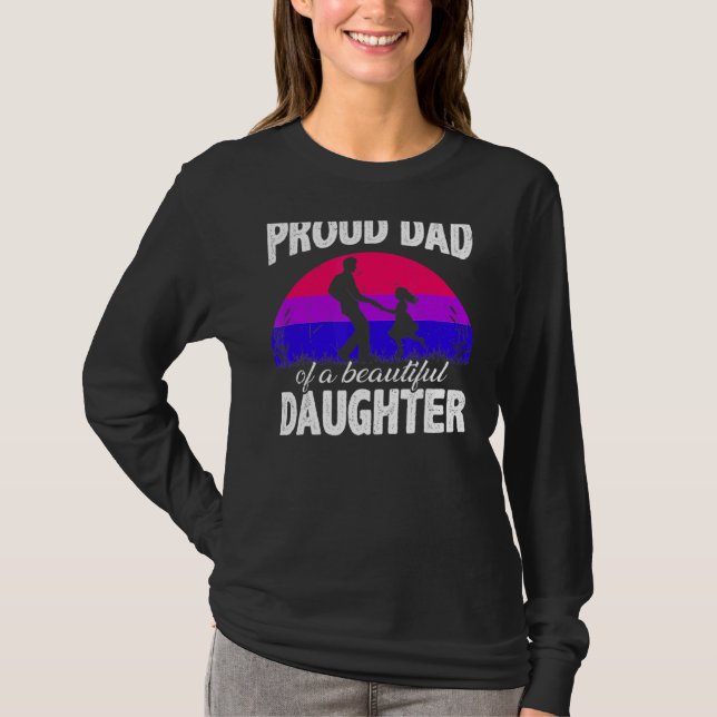 Camiseta Orgullo Ally Orgullo Papá Hija Bisexual Lgbt (Anverso)