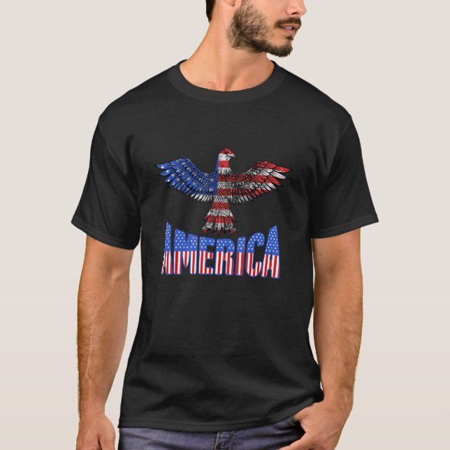 Camiseta Orgullo Americano 4 De Julio Águila América Patrió (Anverso)
