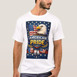 Camiseta Orgullo Americano - Águila Calva y Bandera de EE.