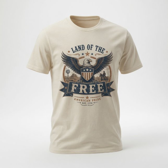 Camiseta Orgullo Americano Antiguo País de los Libres (Subido por el creador)