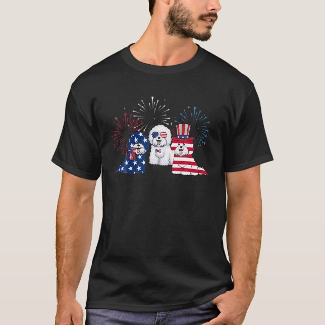 Camiseta Orgullo americano Bichon Frise Day 4 de julio Bich (Anverso)