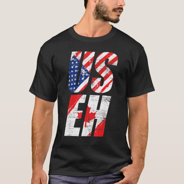 Camiseta Orgullo Americano Canadiense Maple Leaf Useh Bande (Anverso)
