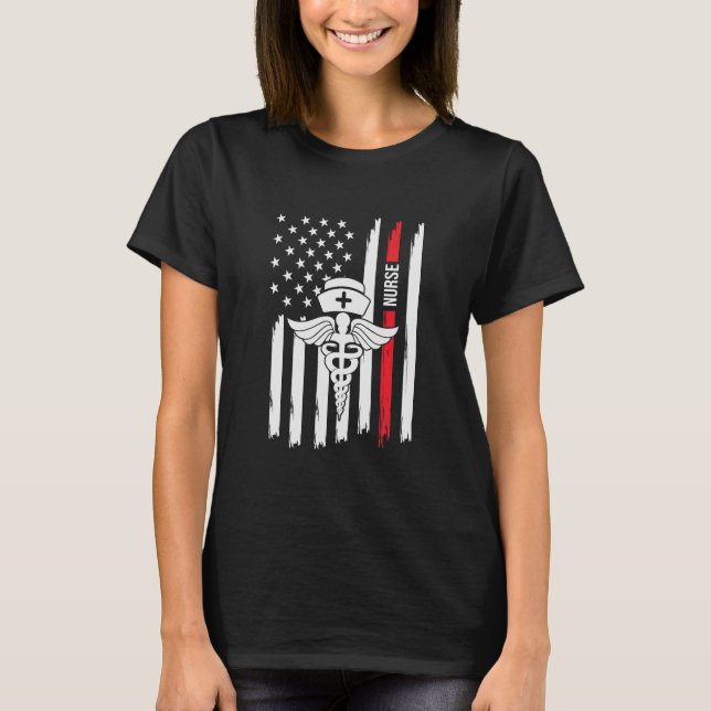 Camiseta Orgullo americano de enfermería (Anverso)