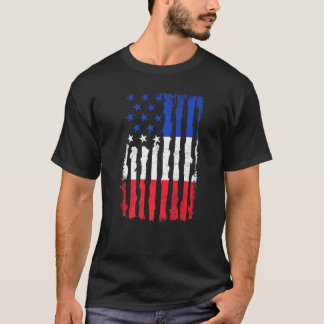 Camiseta Orgullo americano francés Bandera Estadounidense R