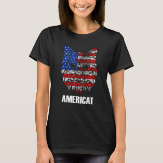 Camiseta Orgullo Americano Gato Patriótico 4 De Julio Ameri