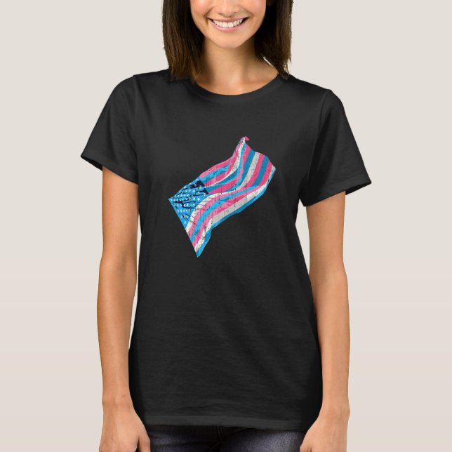 Camiseta Orgullo Americano Lgbt Trans Bandera Transsexual E (Anverso)