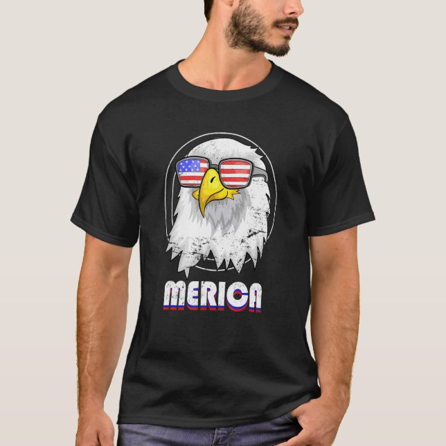 Camiseta Orgullo Americano Merica Bandera Usa Gafas De Sol  (Anverso)