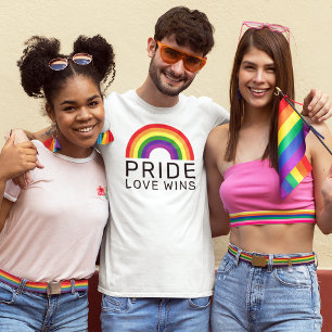 Camiseta Orgullo Amor Gana Arcoíris Hombres Blanco