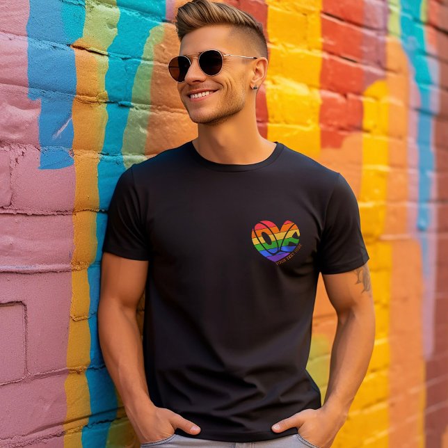 Camiseta Orgullo Amor Gay Arcoiris LGBTQ Nombre O Texto Per (Subido por el creador)