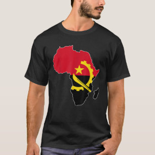 Camiseta Orgullo angoleño amo Angola bandera de África mapa