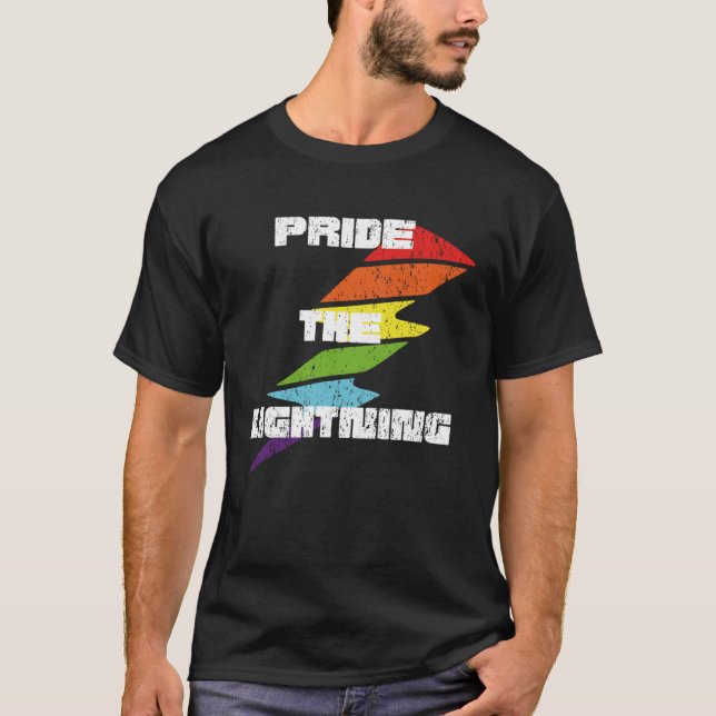 Camiseta Orgullo angustiado por el arcoiris LGBT iluminado (Anverso)
