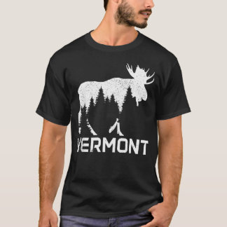 Camiseta Orgullo Antiguo de Vermont Reno Alce Naturaleza