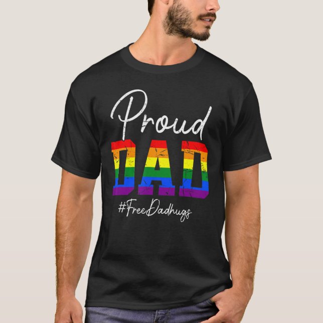 Camiseta Orgullo Apoyo Lgbtq Lgbt Abrazo A Papá Libre Gay A (Anverso)