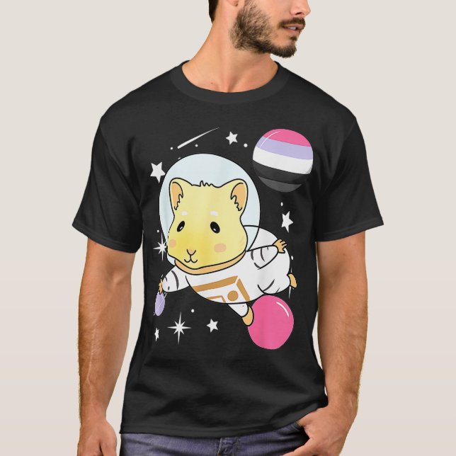 Camiseta Orgullo Apressexual en el Espacio Cerdo de Guinea (Anverso)