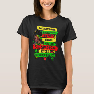 Camiseta Orgullo Aquarius Chica Melanin Zodiac Cumpleaños N